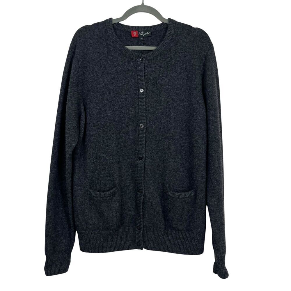 Shephe Sweater Womens Extra Large Gray Charcoal Chasmere Cardigan Kurt Cobain